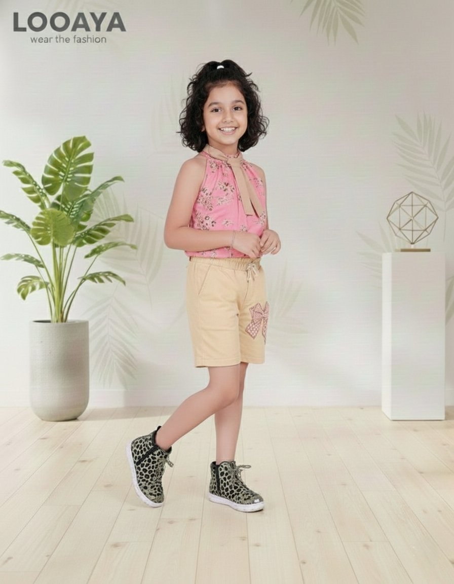 The 'Pretty in Pink' Co-ord Set: Chic Floral Top & Shorts - Image 2